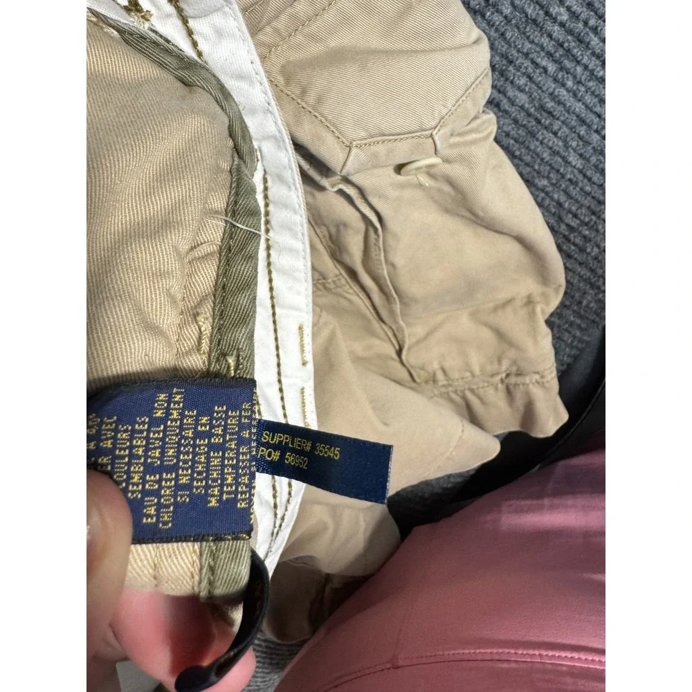 Polo Ralph Lauren Cargo Chino Shorts Mens 42 Khaki Baggy Relaxed Fit 11